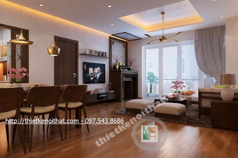 Mẫu thiết kế phòng khách hiện đại đang là một trong những xu thế lựa chọn của nhiều căn hộ chung cư hiện nay Thiết kế chung cư