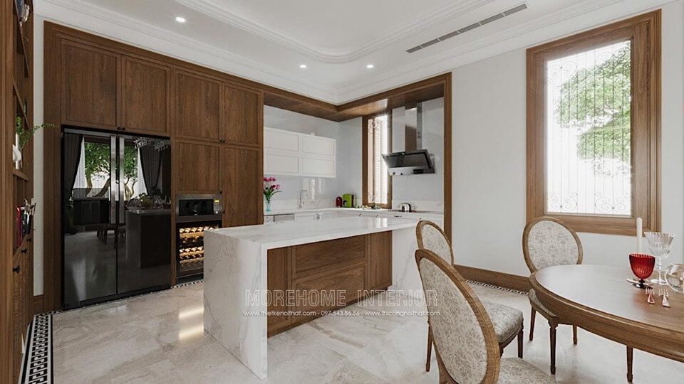 Mẫu thiết kế nội thất phòng bếp hiện đại sang trọng cho nhà biệt thự Thiết kế phòng bếp, tủ bếp đẹp