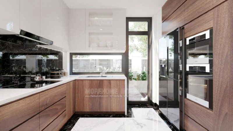Là một người phụ nữ trong gia đình việc có một không gian bếp hoàn hảo vừa đáp ứng mọi công năng vừa mang lại niềm vui thú là điều vô cùng cần thiết. Với sự {thiết yếu cũng như phát triển mạnh mẽ vật liệu nội thất, tính thẩm mỹ ngày càng khắt khe, bạn có thể nhanh chóng có được mẫu bố trí không gian phòng bếp tuyệt đẹp cho mình như trong mẫu thiết kế không gian phòng bếp tại biệt thự Vinhomes Hải Phòng. Thiết kế phòng bếp, tủ bếp đẹp