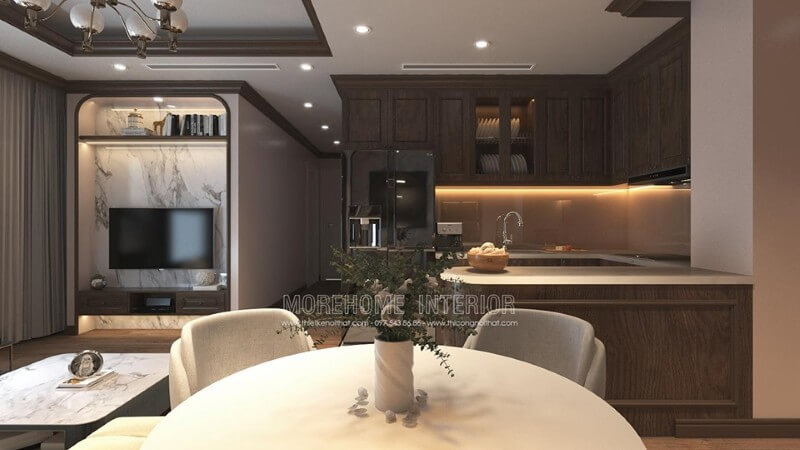 Thiết kế nội thất phòng bếp chung cư hiện đại, sang trọng Nội thất phòng bếp