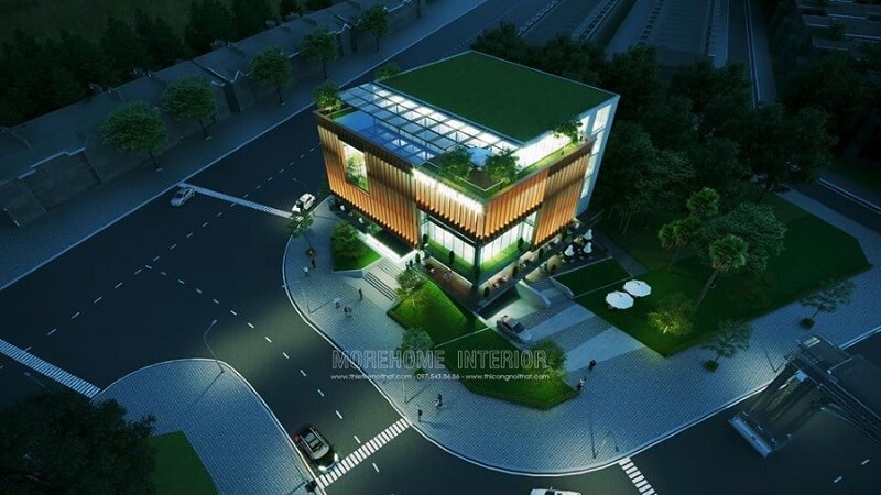 Mẫu thiết kế kiến trúc xanh cho tòa nhà văn phòng tại tp Vinh
