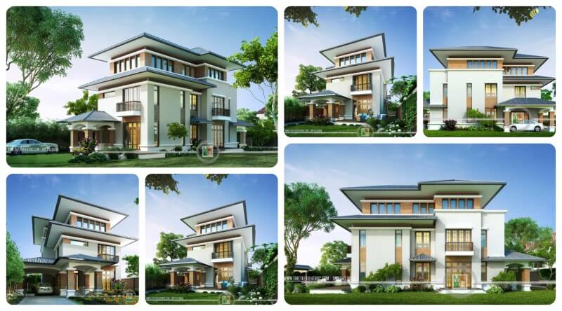 Thiết kế kiến trúc biệt thự vườn mái thái độc đáo